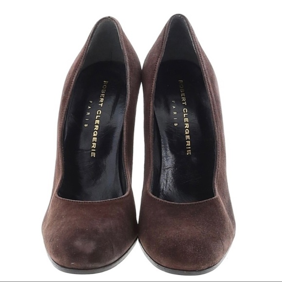 ROBERT Clergerie Paris Brown Suede Heels Size 7.5 - Picture 2 of 10